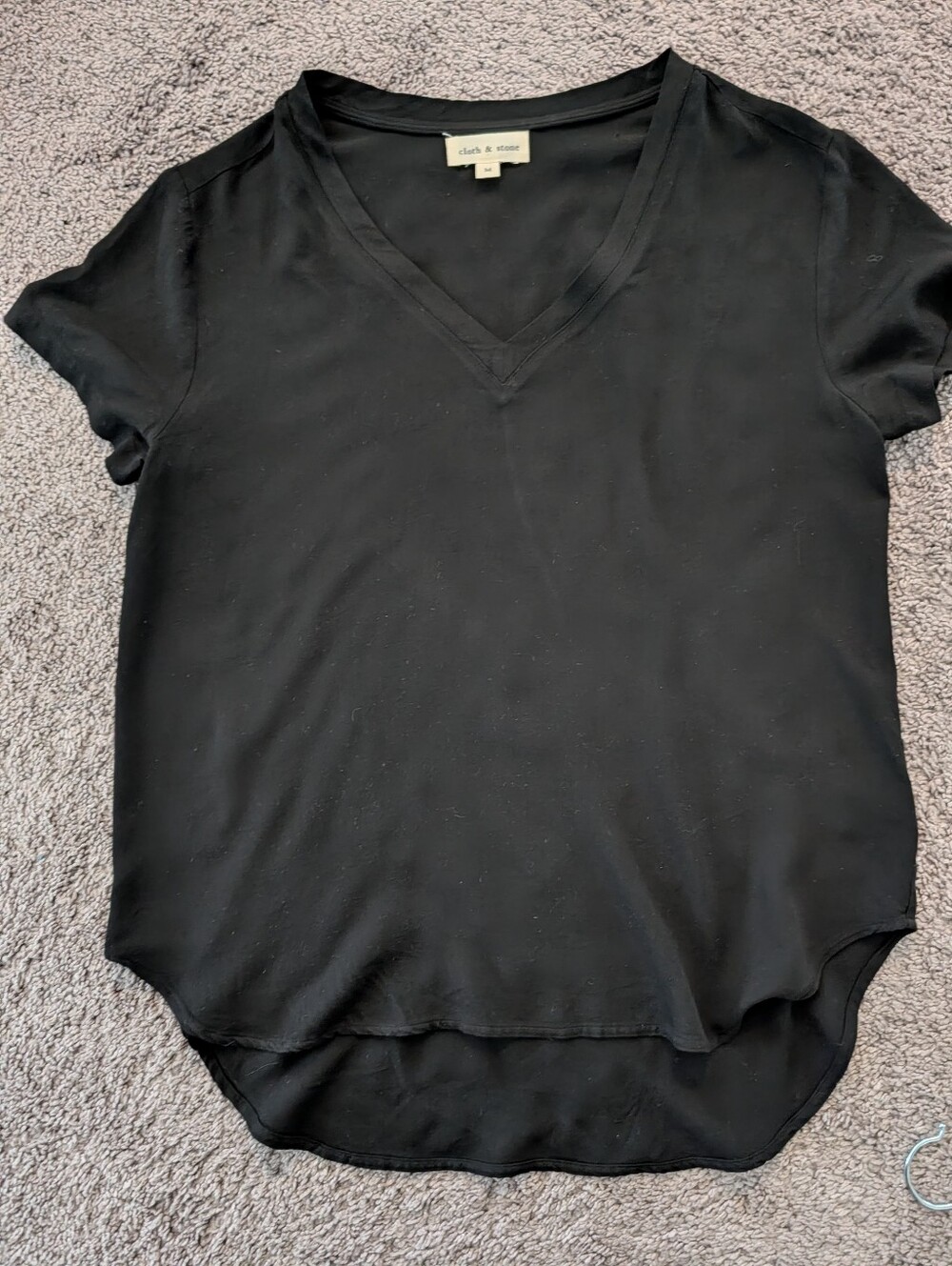 Cloth & Stone Black V Neck Shirt - Picture 7 of 9